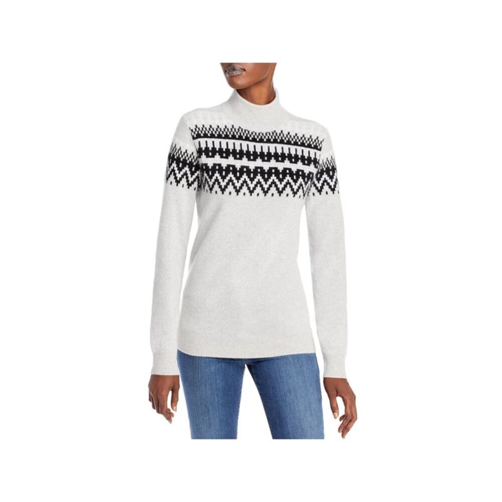 Designer Brand Womens Black Striped Mock Neck Sweater M